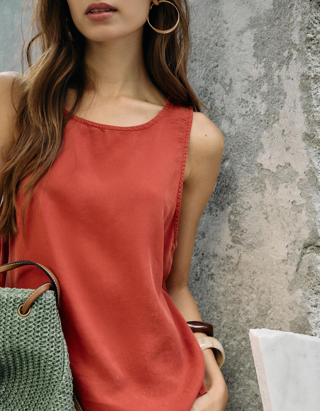 Top Liocel, Mulher, Vermelho Escuro