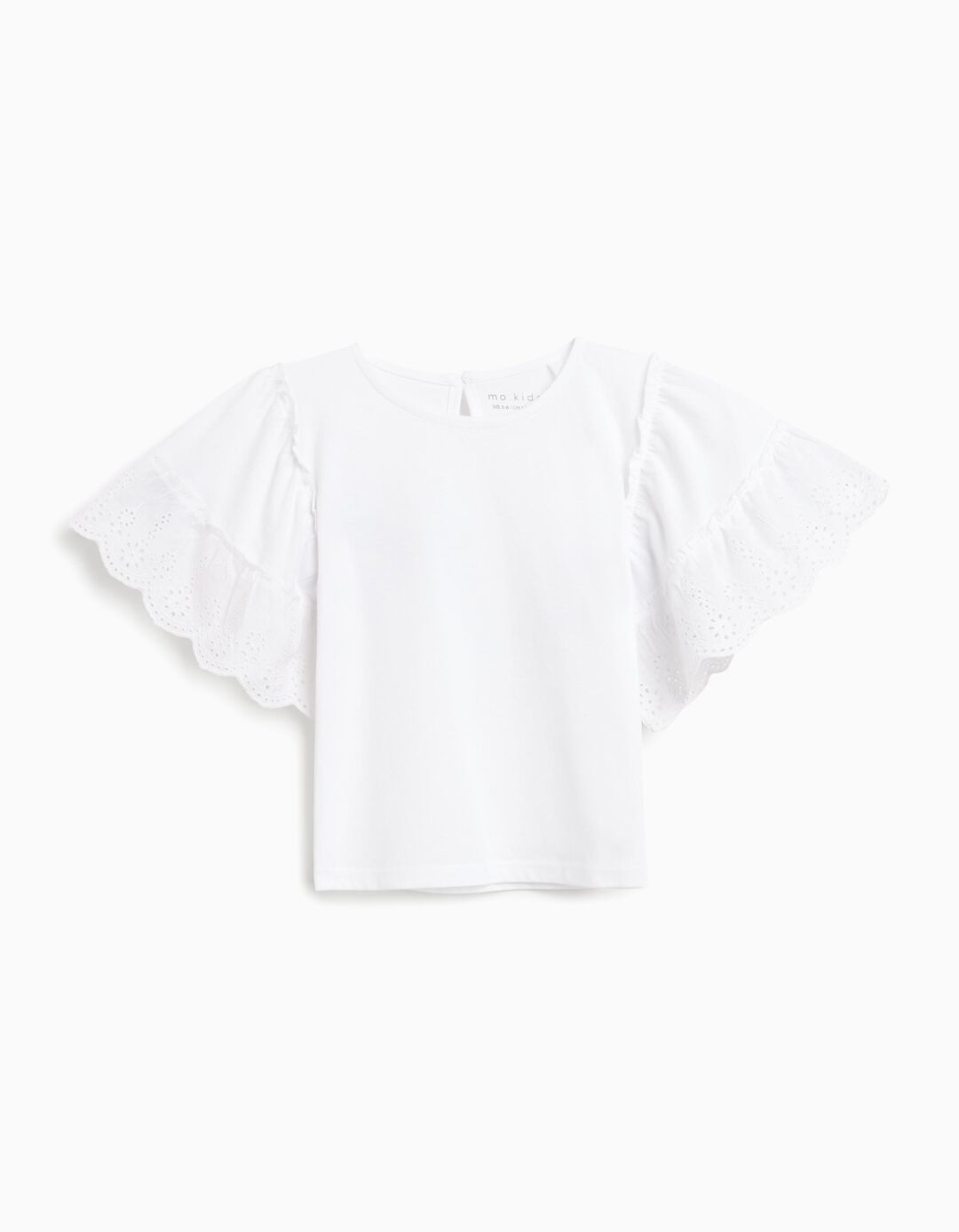 T-shirt Bordada, Menina, Branco 
