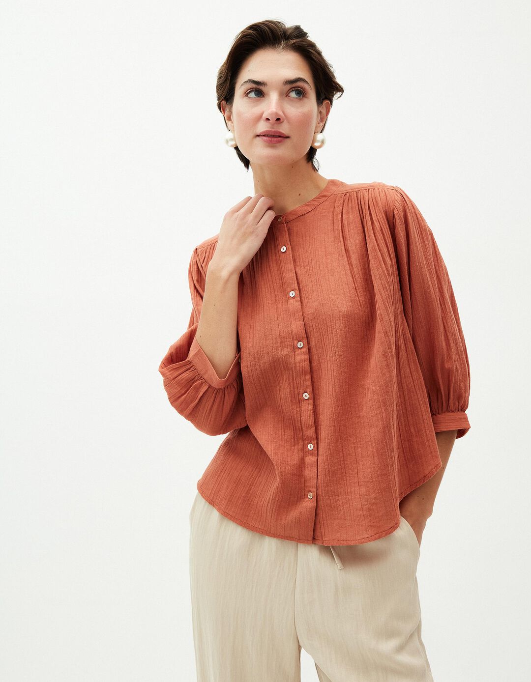 Blusa, Mulher, Laranja Escuro