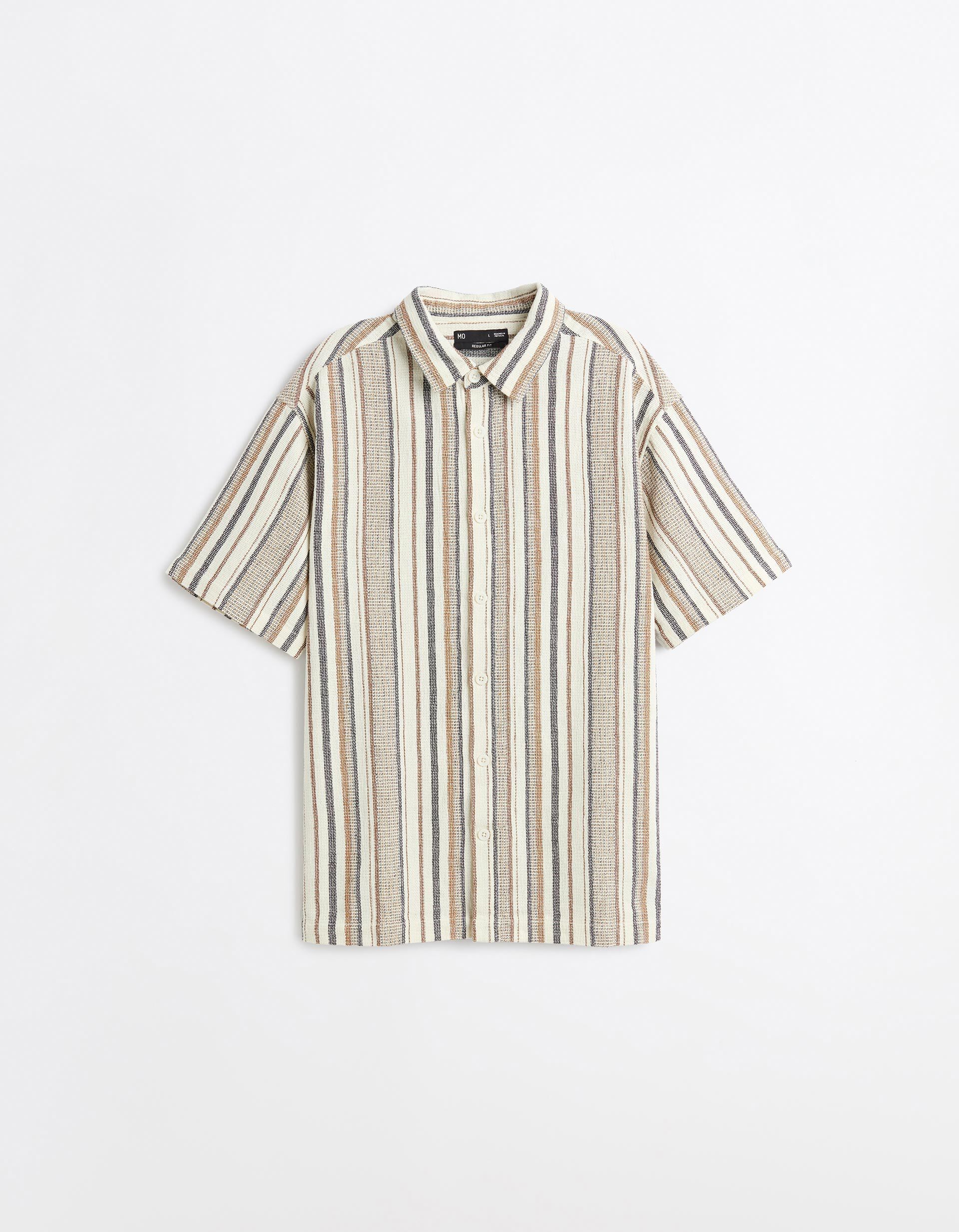 Comprar Online Camisa Riscas, Homem, Bege