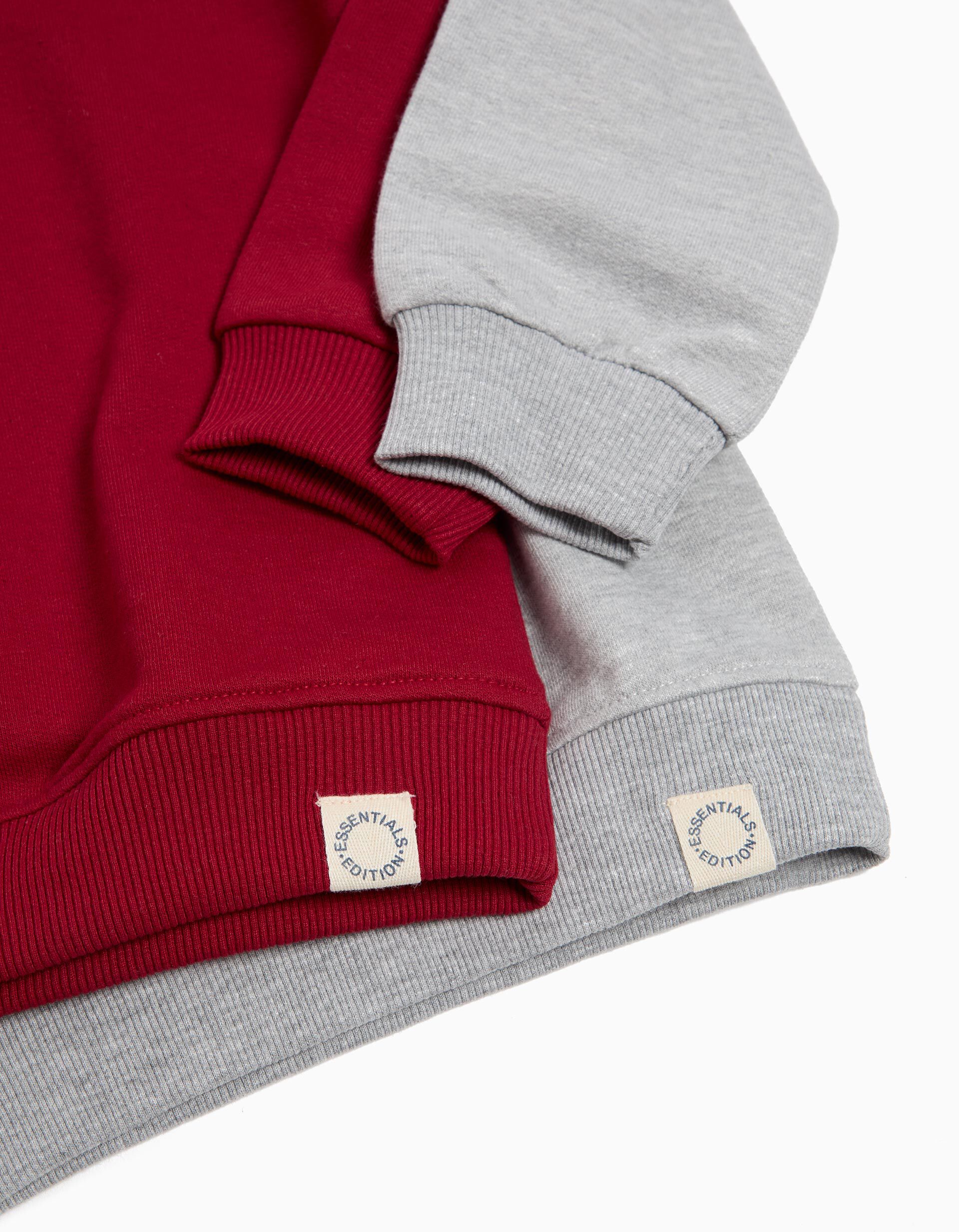 Comprar Online Pack 2 Sweatshirts, Menino, Vermelho/Cinzento Claro