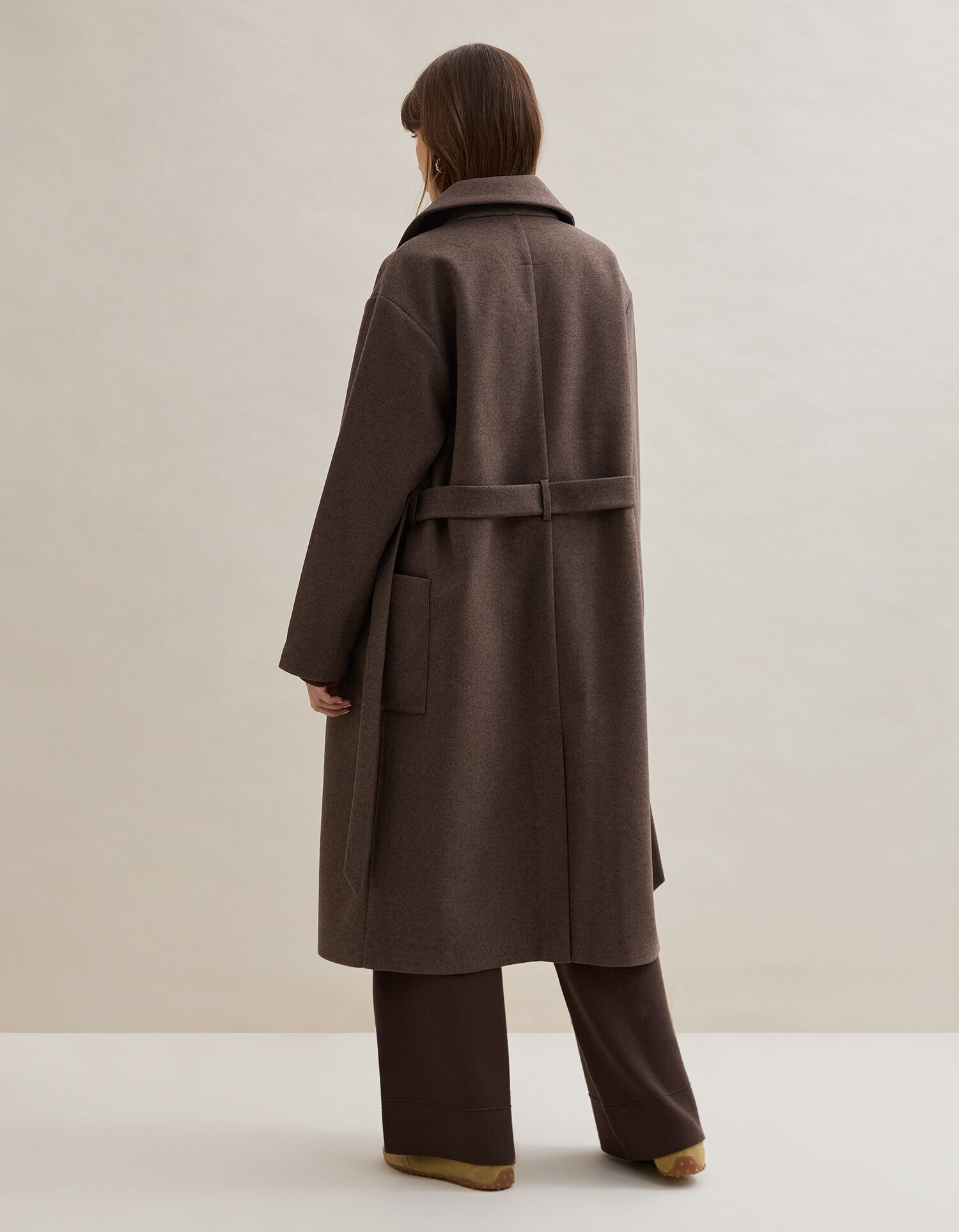 Comprar Online Casaco Comprido, Mulher, Castanho Escuro 