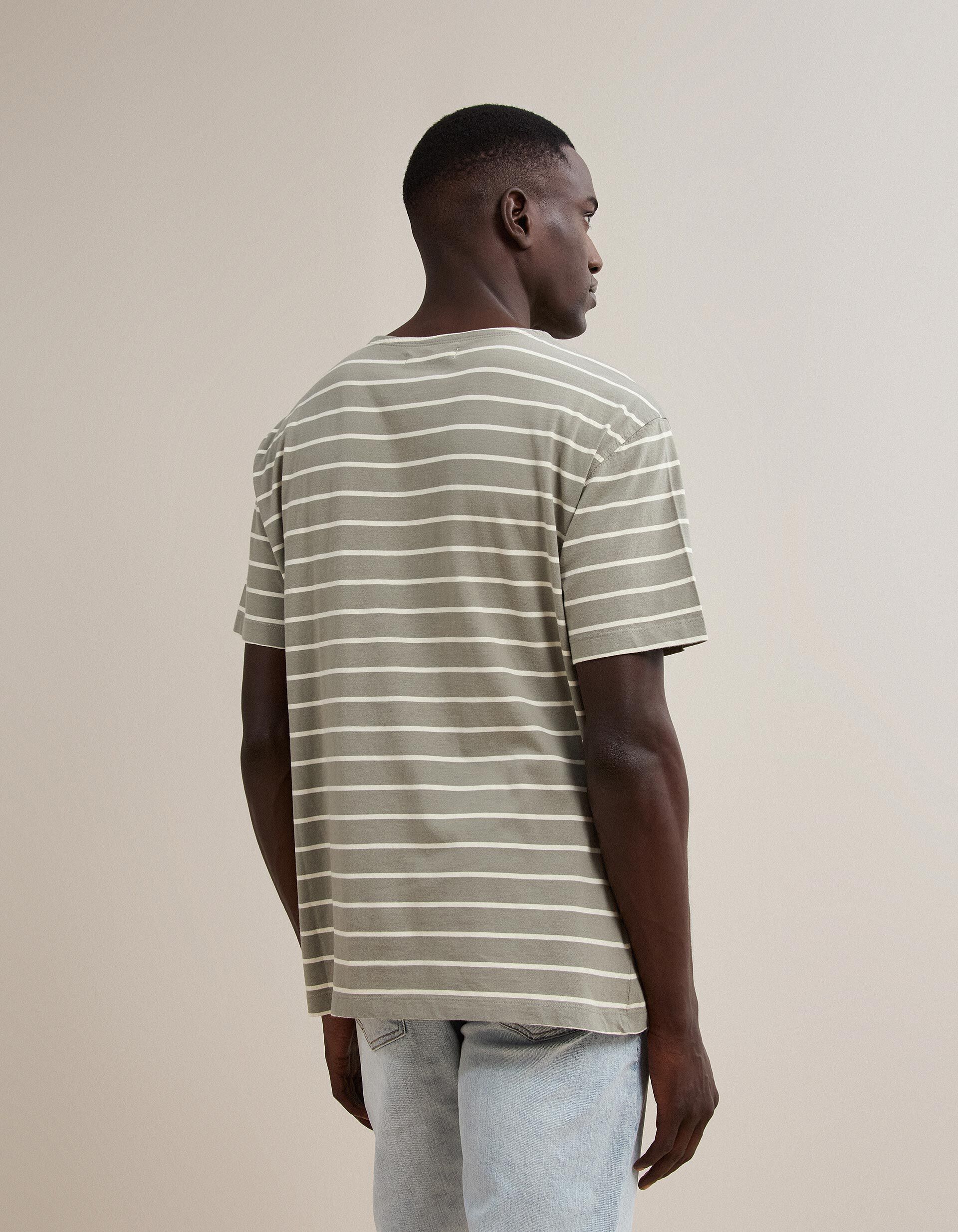 Comprar Online T-shirt &Agrave;s Riscas, Homem, Cinzento Claro