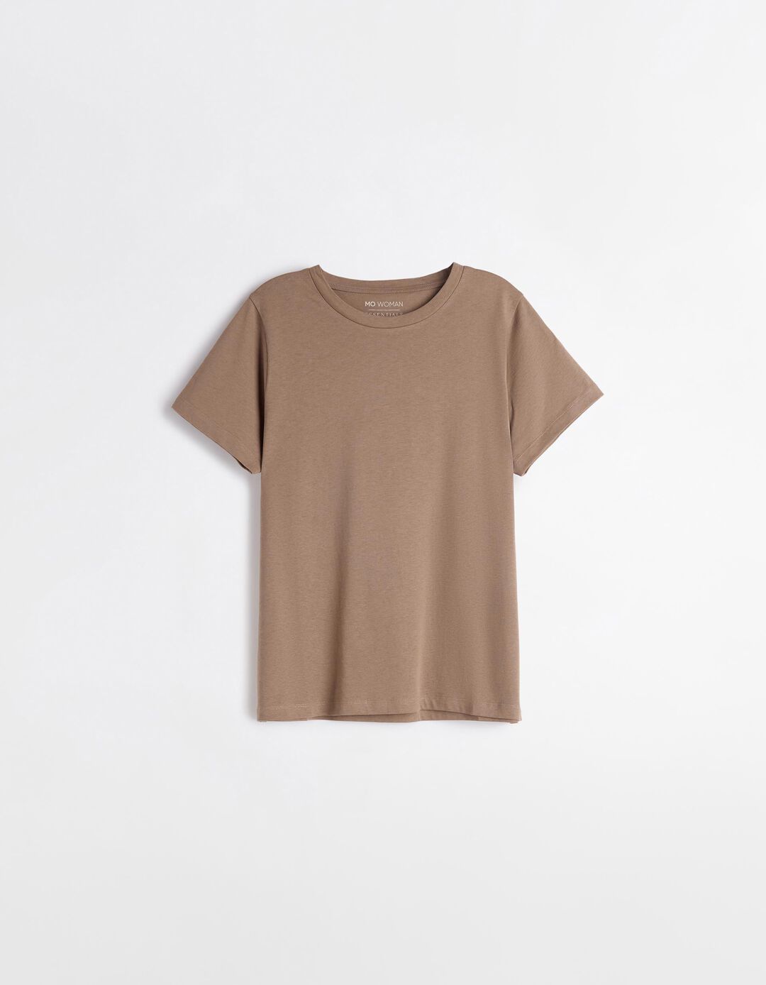 T-shirt, Mulher, Bege Escuro