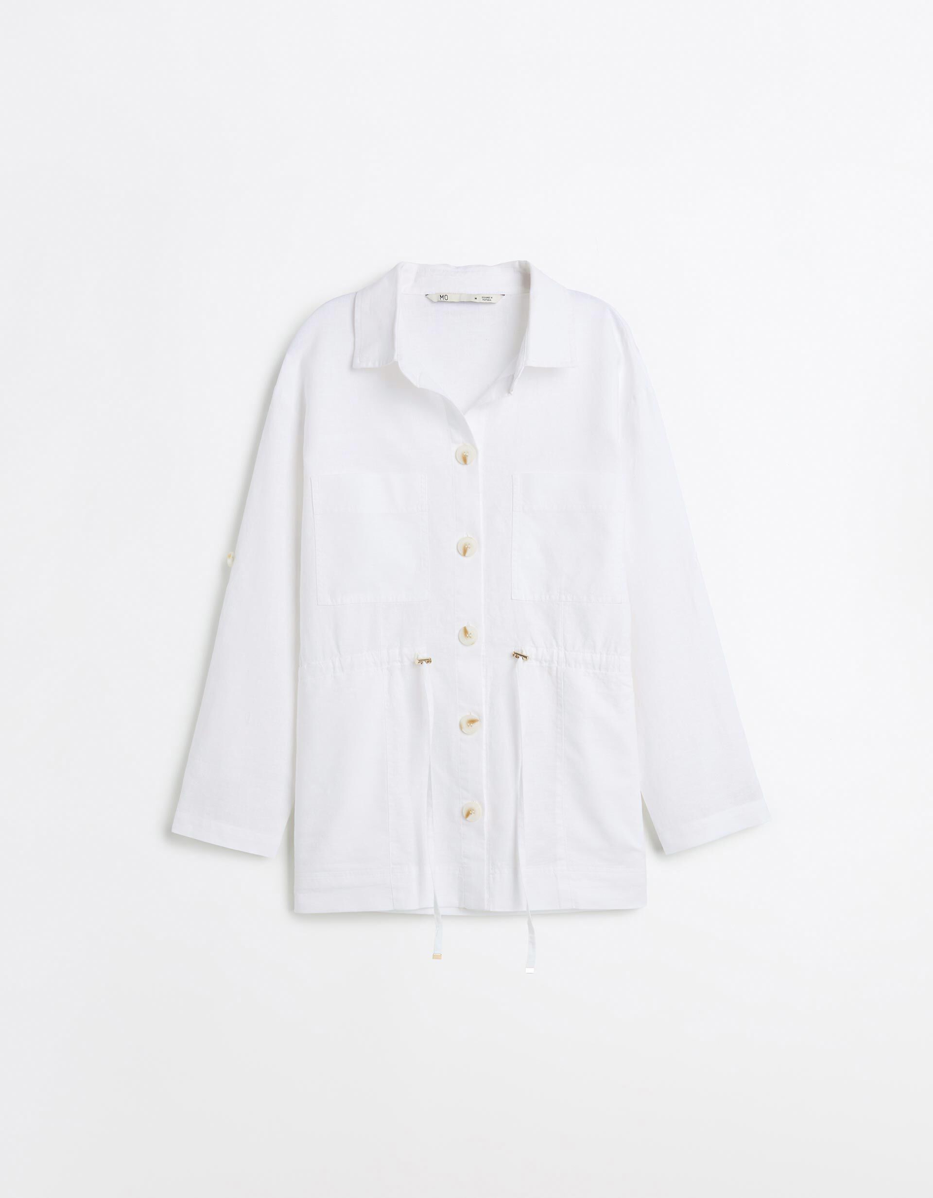 Comprar Online Sobrecamisa com Linho, Mulher, Branco