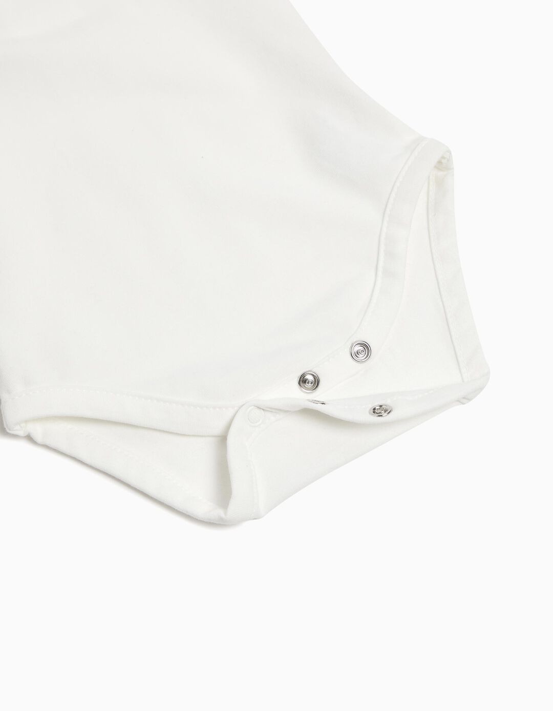 Body de Manga Comprida Gola Folho, Recém-nascido, Branco