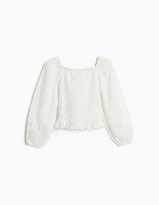 Comprar Online Blusa de Manga Comprida, Menina, Branco