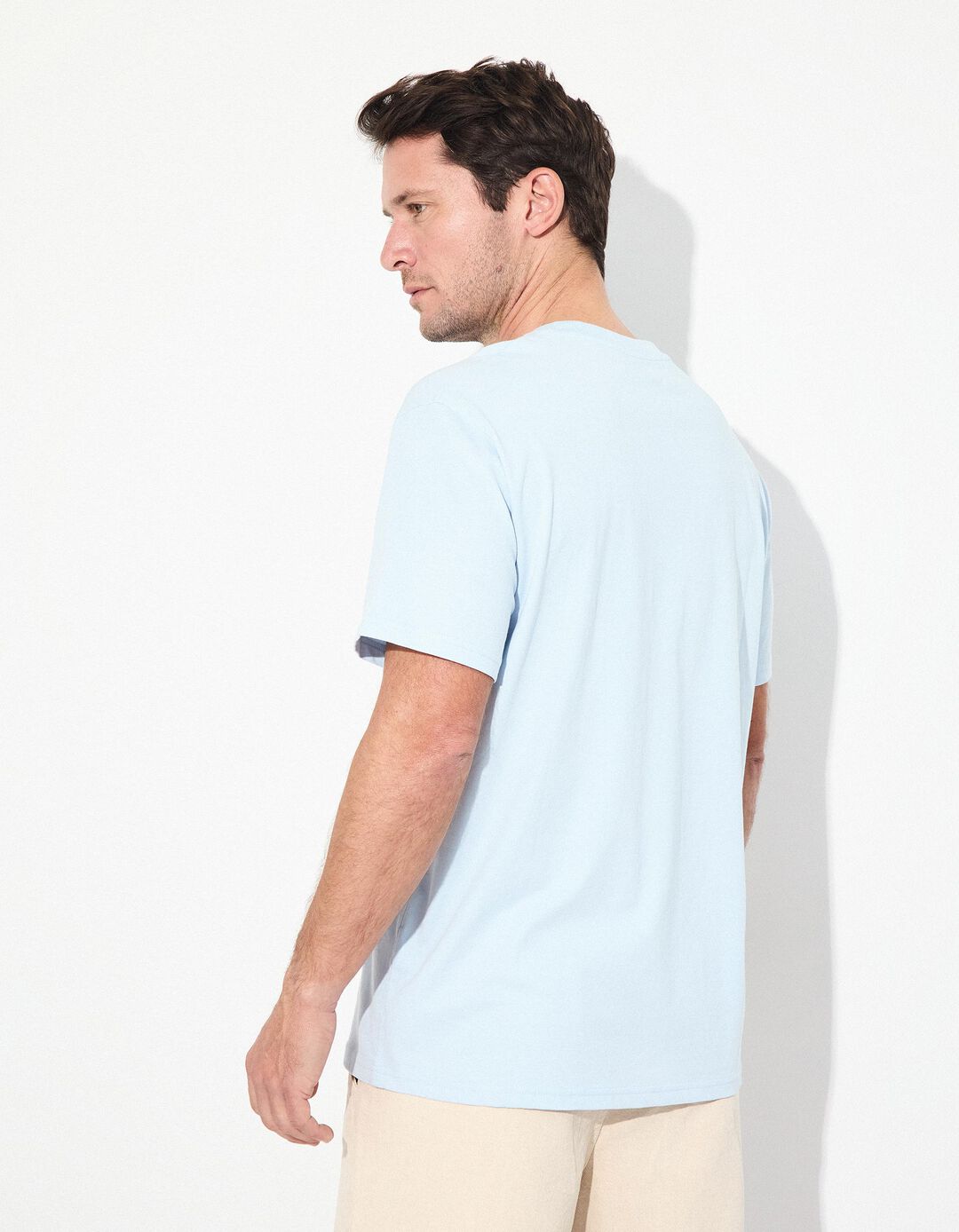 T-shirt Jersey Print, Homem, Azul Claro