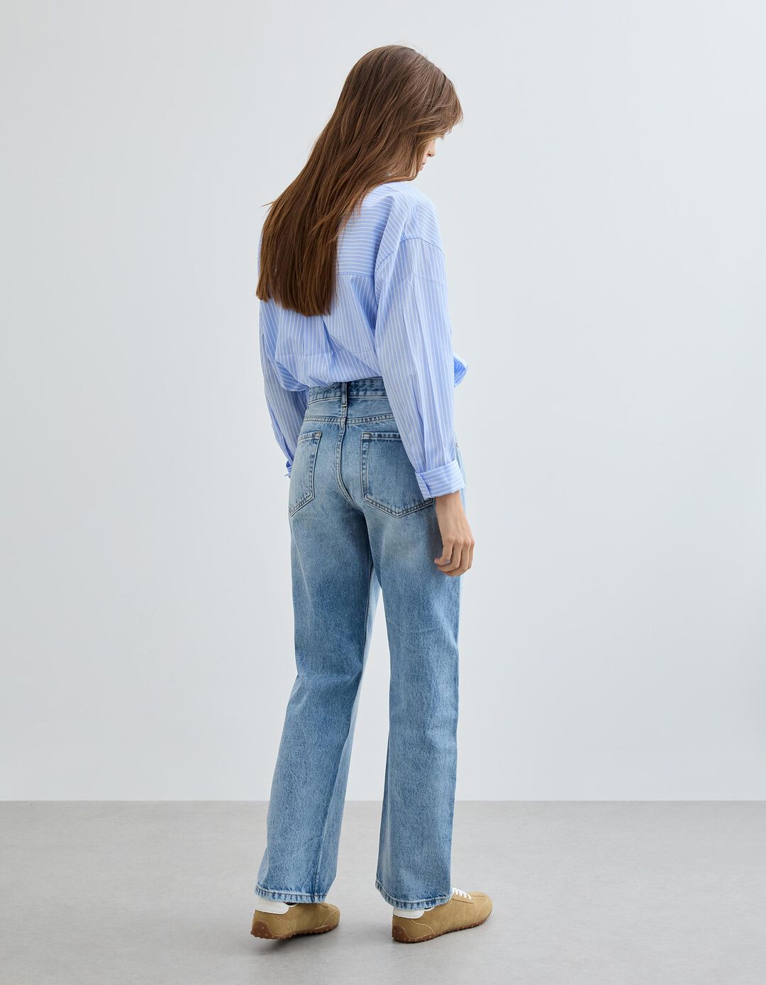 Cal&ccedil;as de Ganga 'Straight Fit', Mulher, Azul Claro