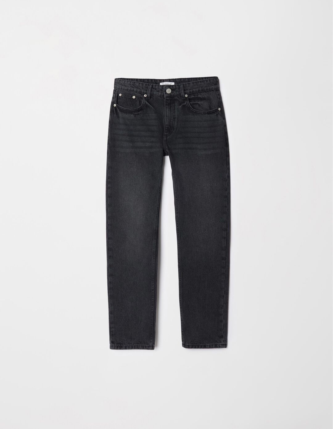 Calças de Ganga Medium Straight, Mulher, Preto