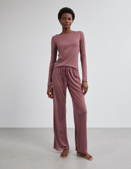 Comprar Online Pijama De Malha, Mulher, Rosa Escuro