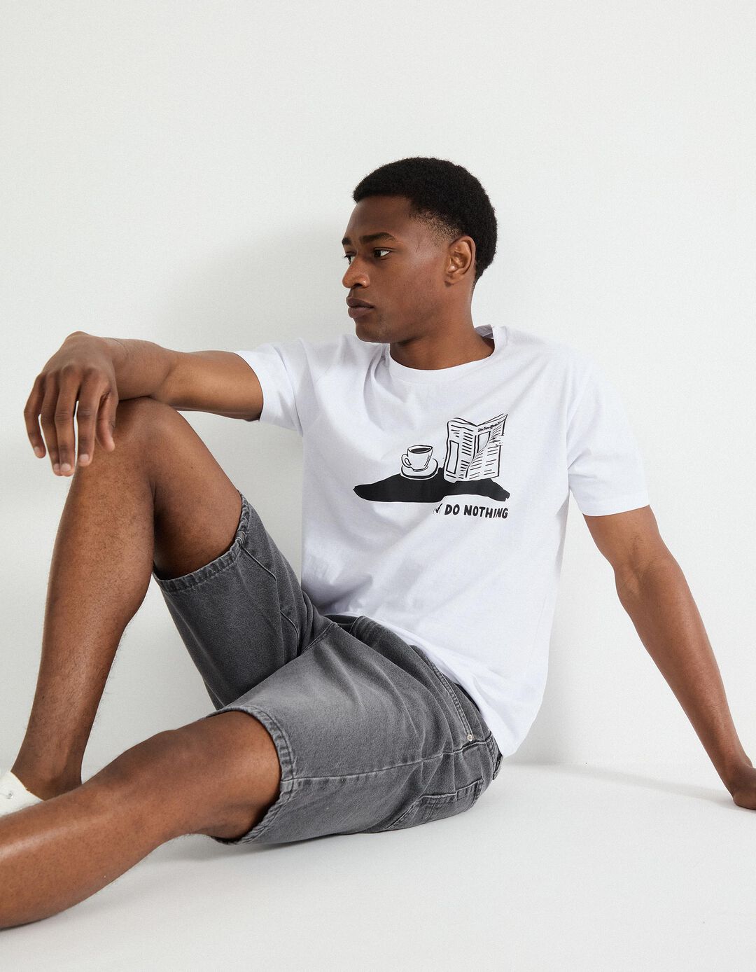 T-shirt Print, Homem, Branco