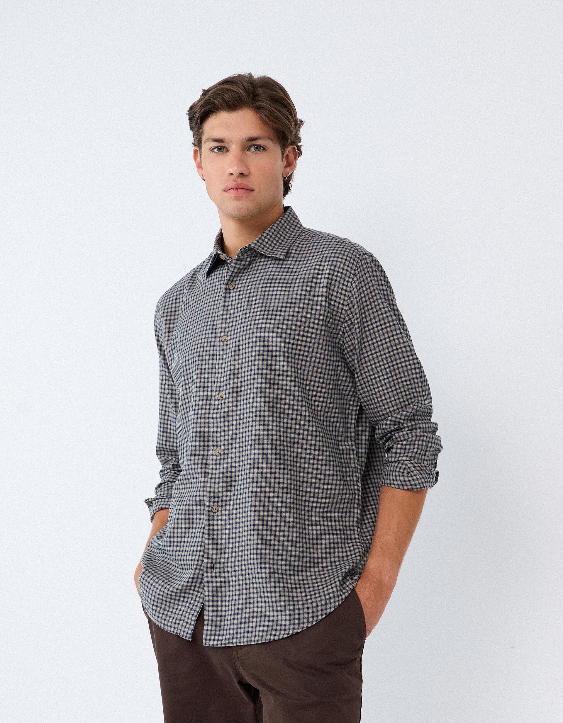 Comprar Online Camisa Slim Com Padr&atilde;o, Homem, Verde Escuro