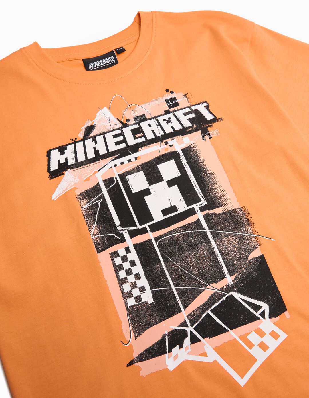 T-shirt Estampado 'Minecraft', Menino, Laranja