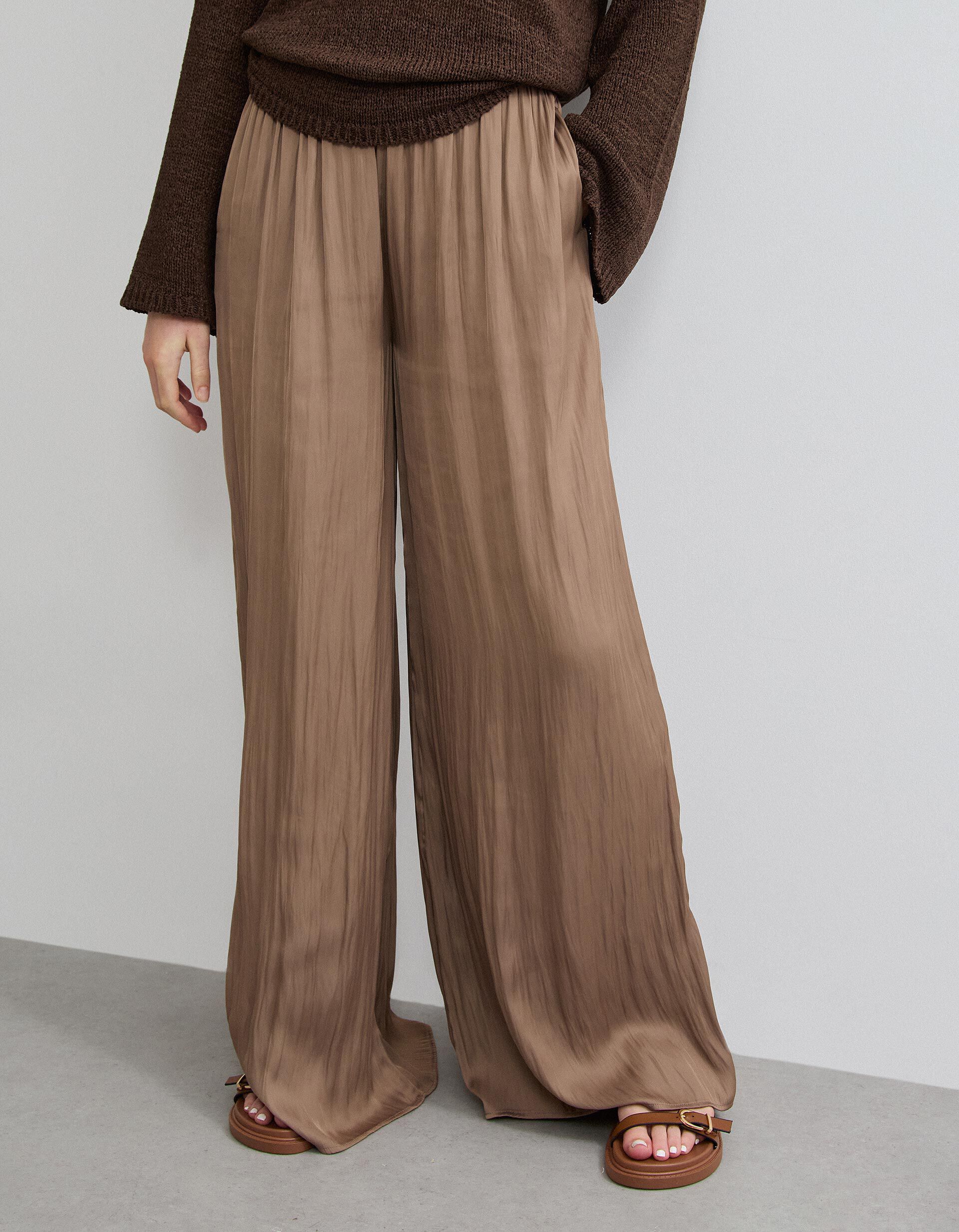 Comprar Online Cal&ccedil;as 'Wide', Mulher, Bege Escuro