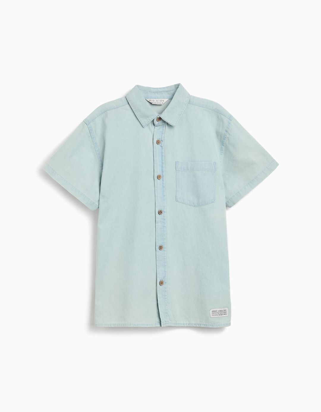 Camisa de Ganga, Menino, Azul Claro