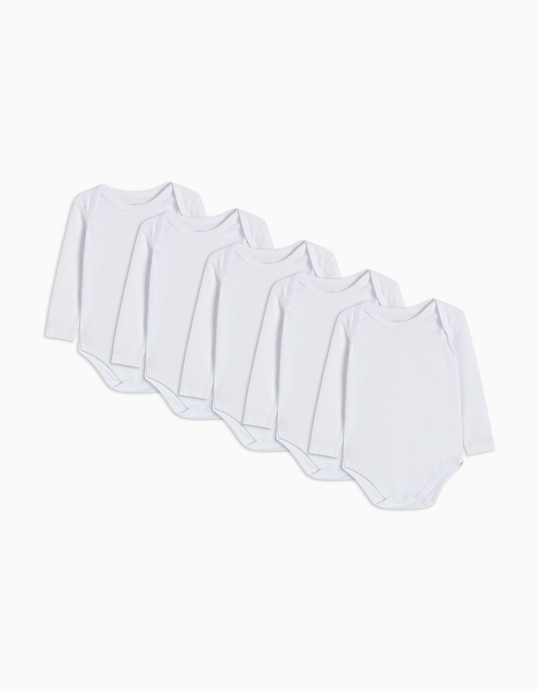 Pack 5 Bodies de Manga Comprida, Bebé, Branco