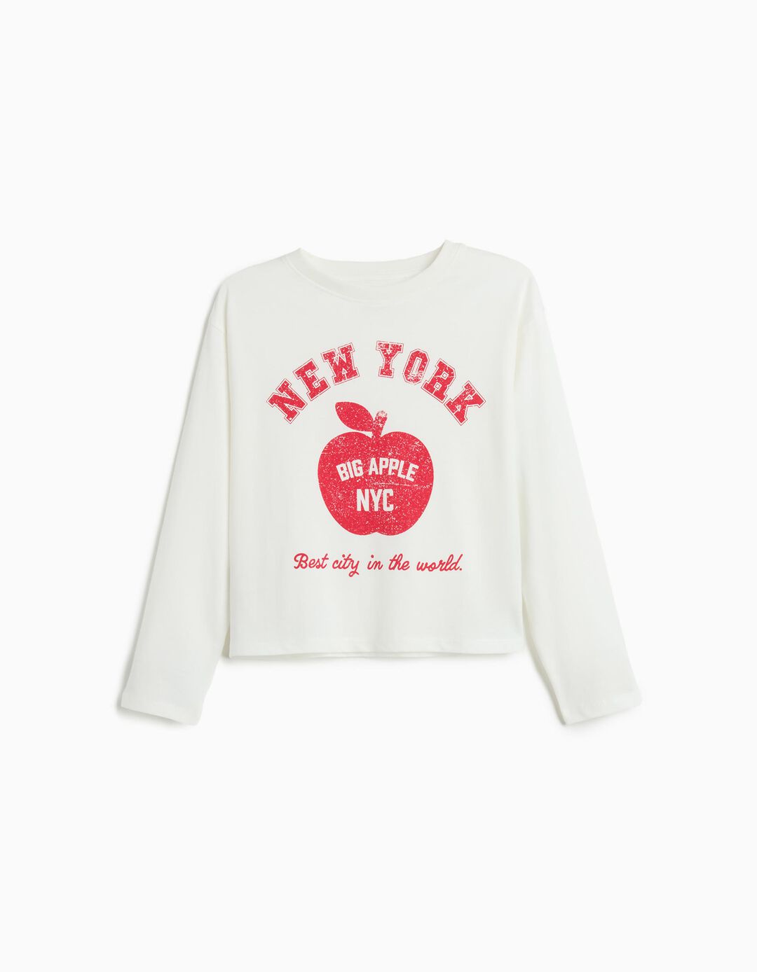 T-shirt Manga Comprida, Menina, Branco