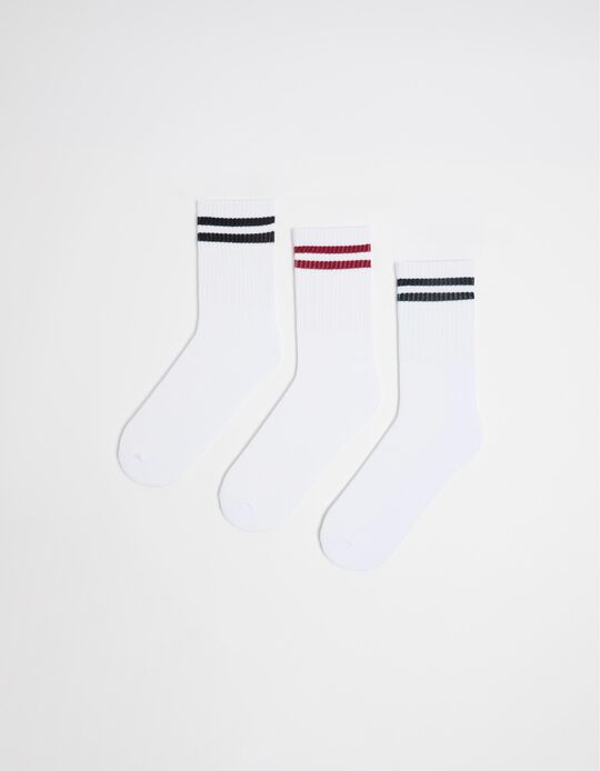 Comprar Online Pack 3 Pares de Meias Desporto, Homem, Branco