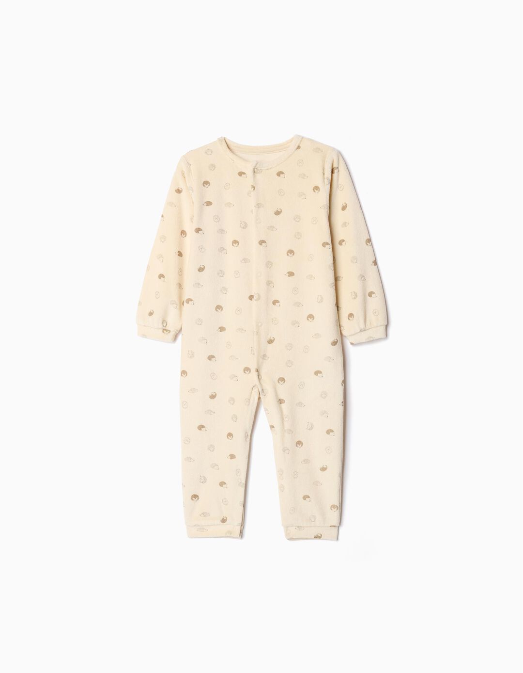 Babygrow Aveludado Estampado, Bebé, Bege