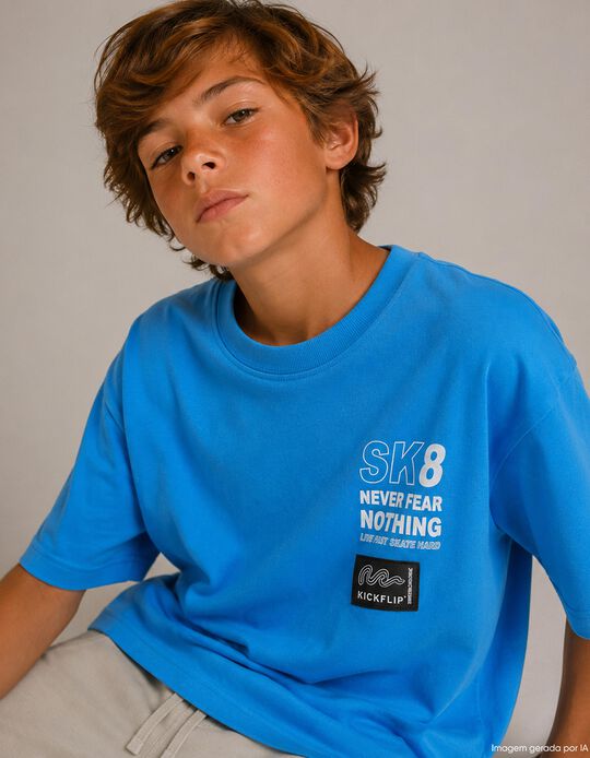 Comprar Online T-shirt Estampada 'Loose Fit', Menino, Azul