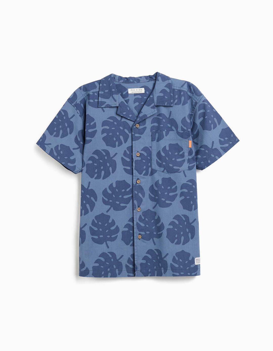 Camisa Print Tropical, Menino, Azul