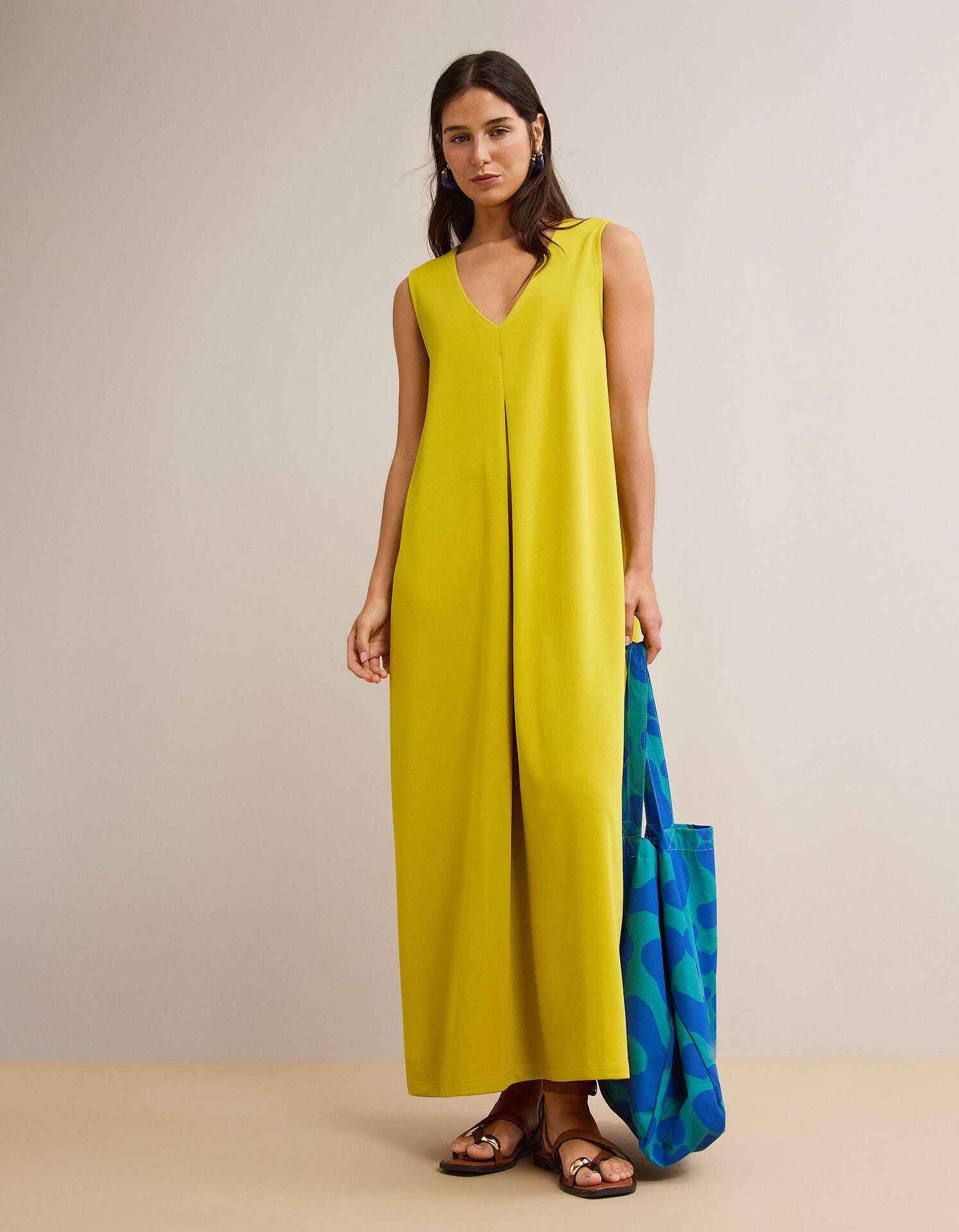 Comprar Online Vestido Comprido, Mulher, Amarelo