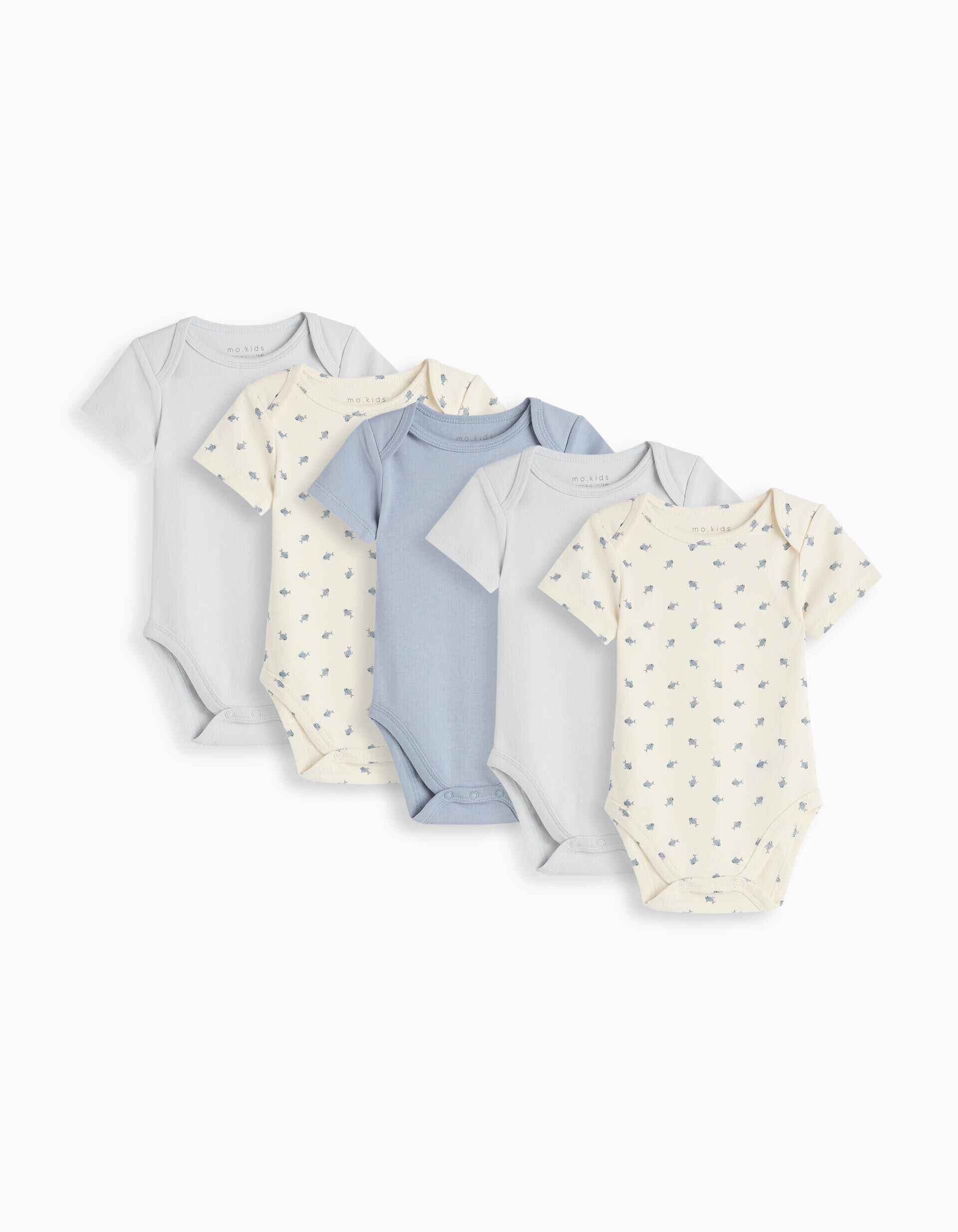 Comprar Online Pack 5 Bodies de Manga Curta, Menino, Multicor