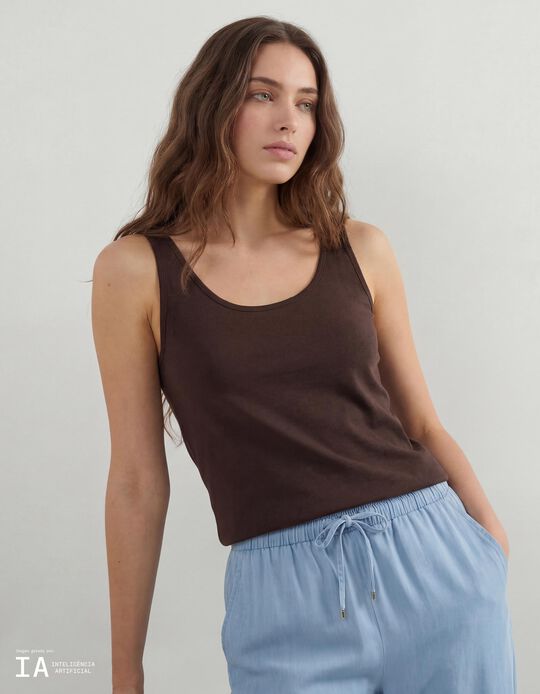 Comprar Online Top, Mulher, Castanho Escuro