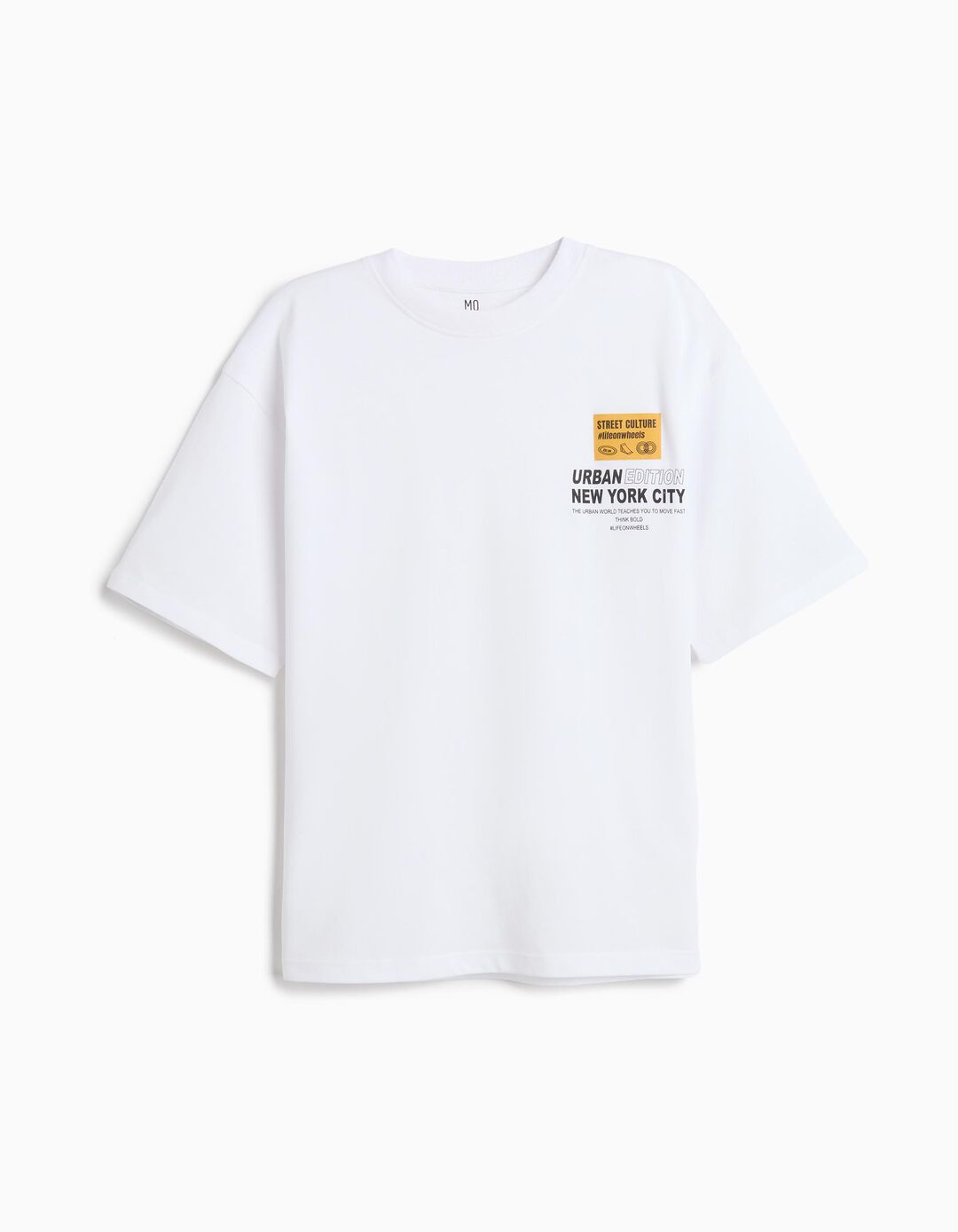 T-shirt Estampada 'Loose Fit', Menino, Branco