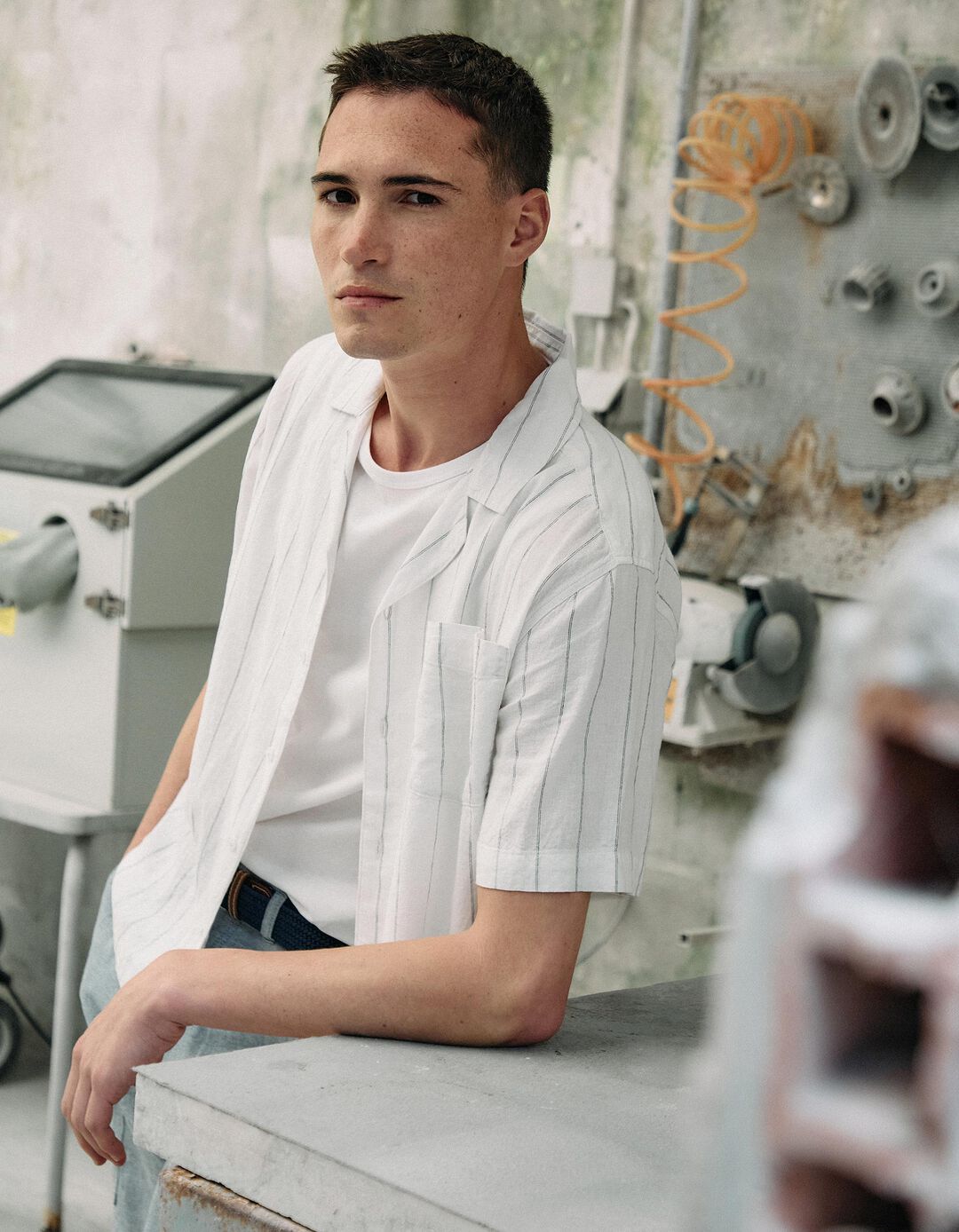 Camisa com Linho, Homem, Branco 