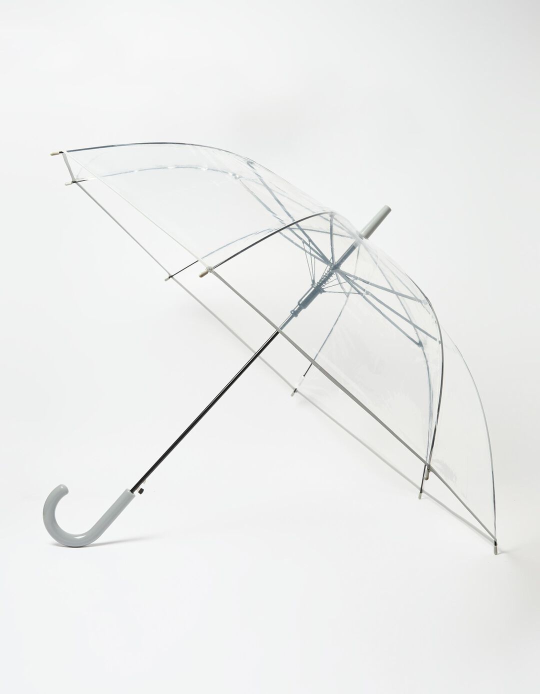 Guarda-chuva Transparente, Mulher, Cinzento
