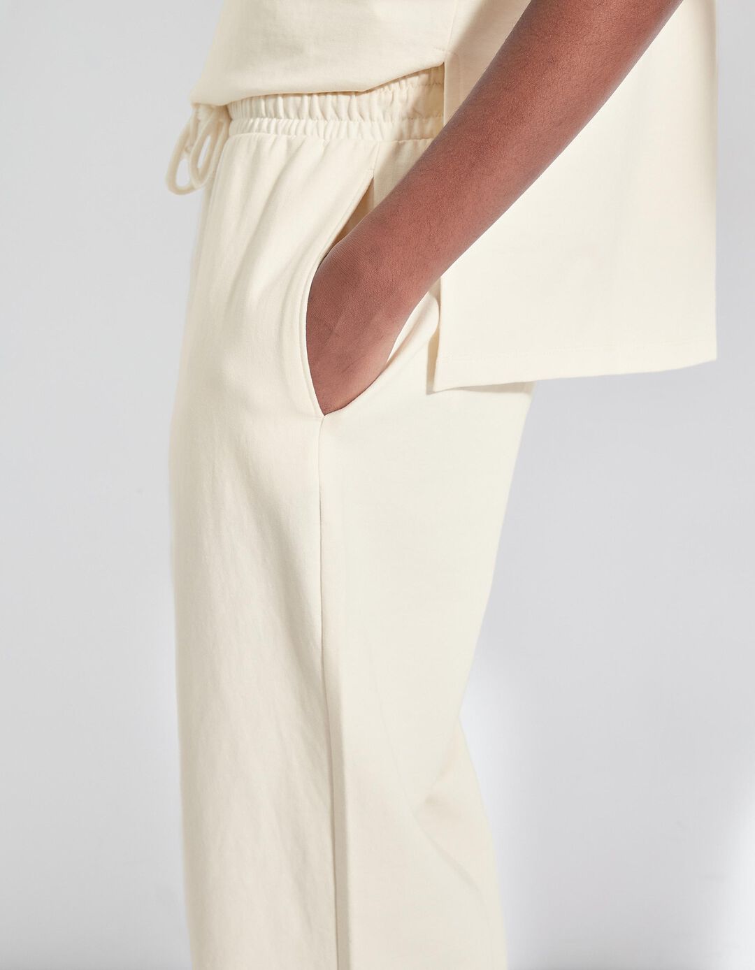 Joggers Wide Leg, Mulher, Bege Claro