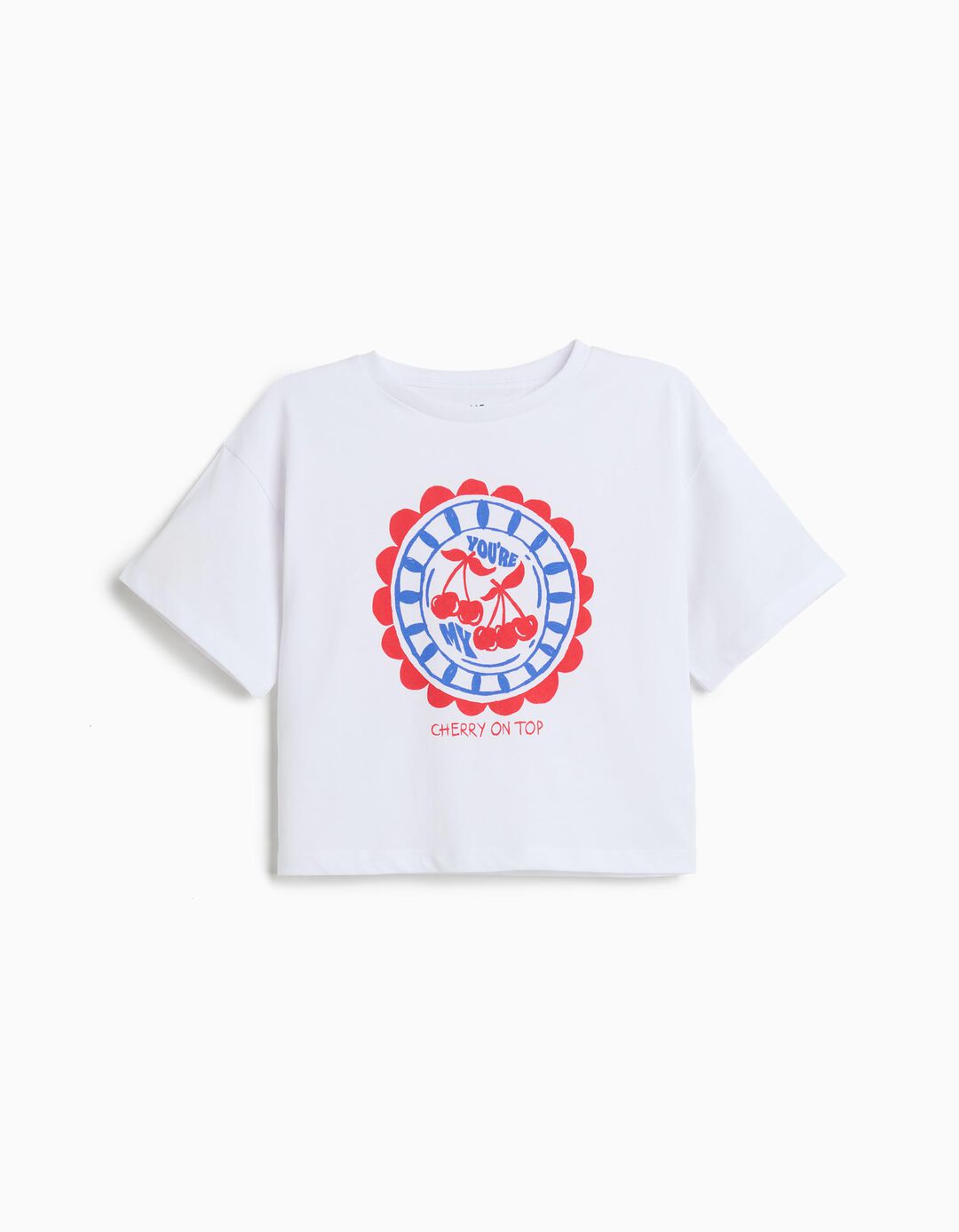 T-shirt Estampada, Menina, Branco