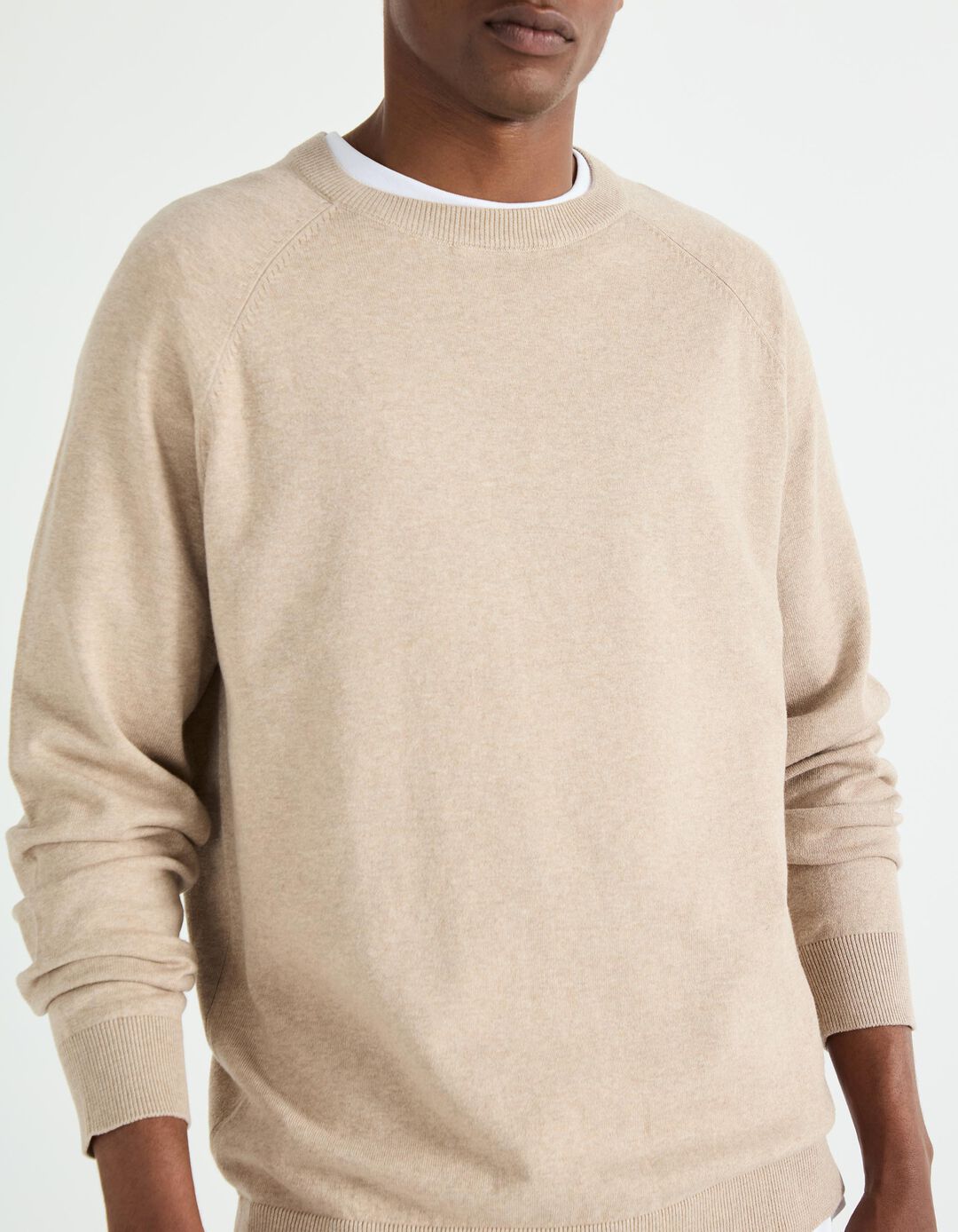 Camisola de Malha, Homem, Bege Claro