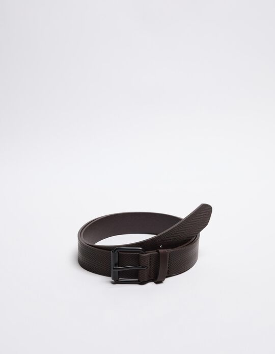 Comprar Online Cinto Textura, Homem, Castanho