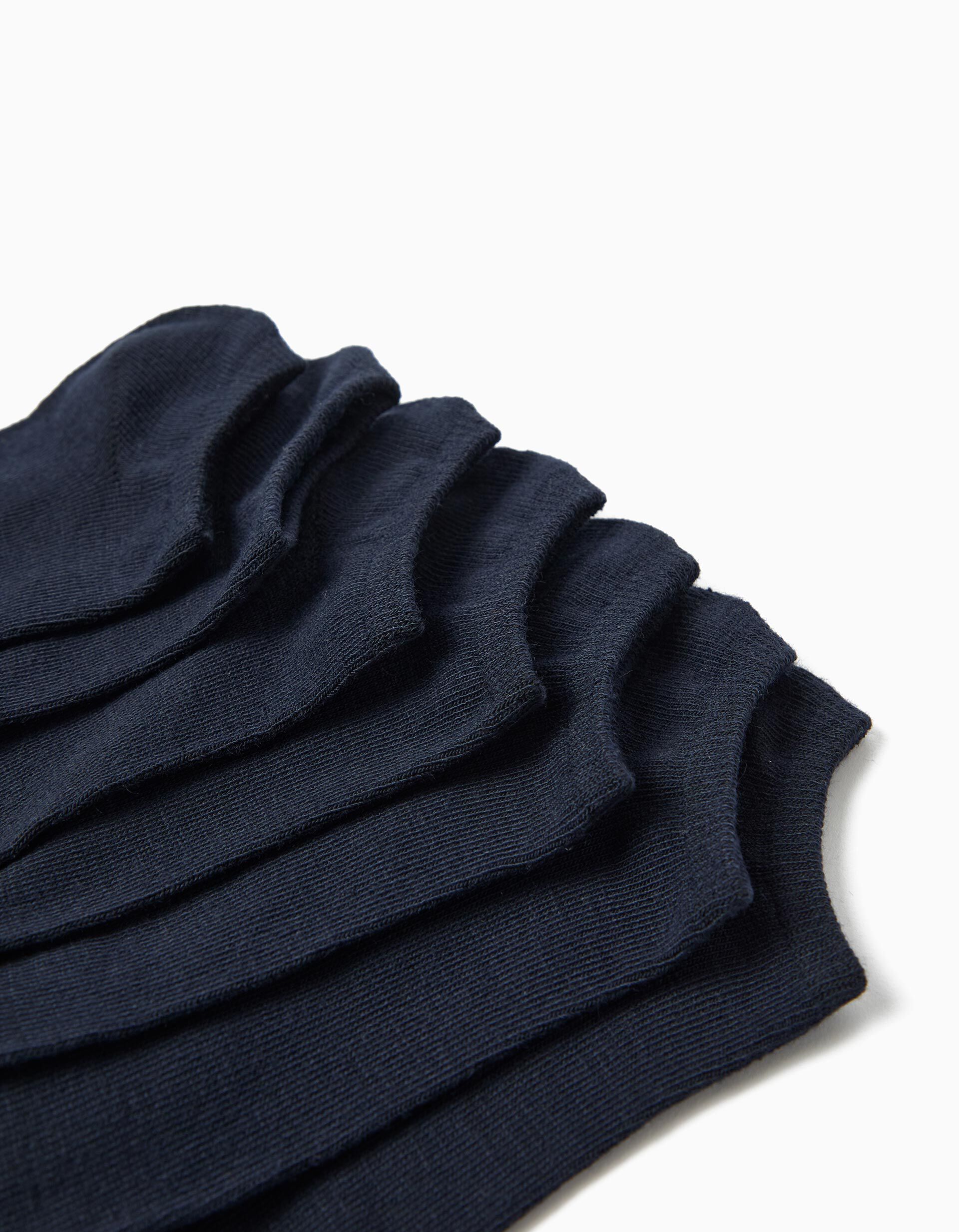 Comprar Online Pack 7 Pares de Meias Tornozelo, Crian&ccedil;a, Azul Escuro