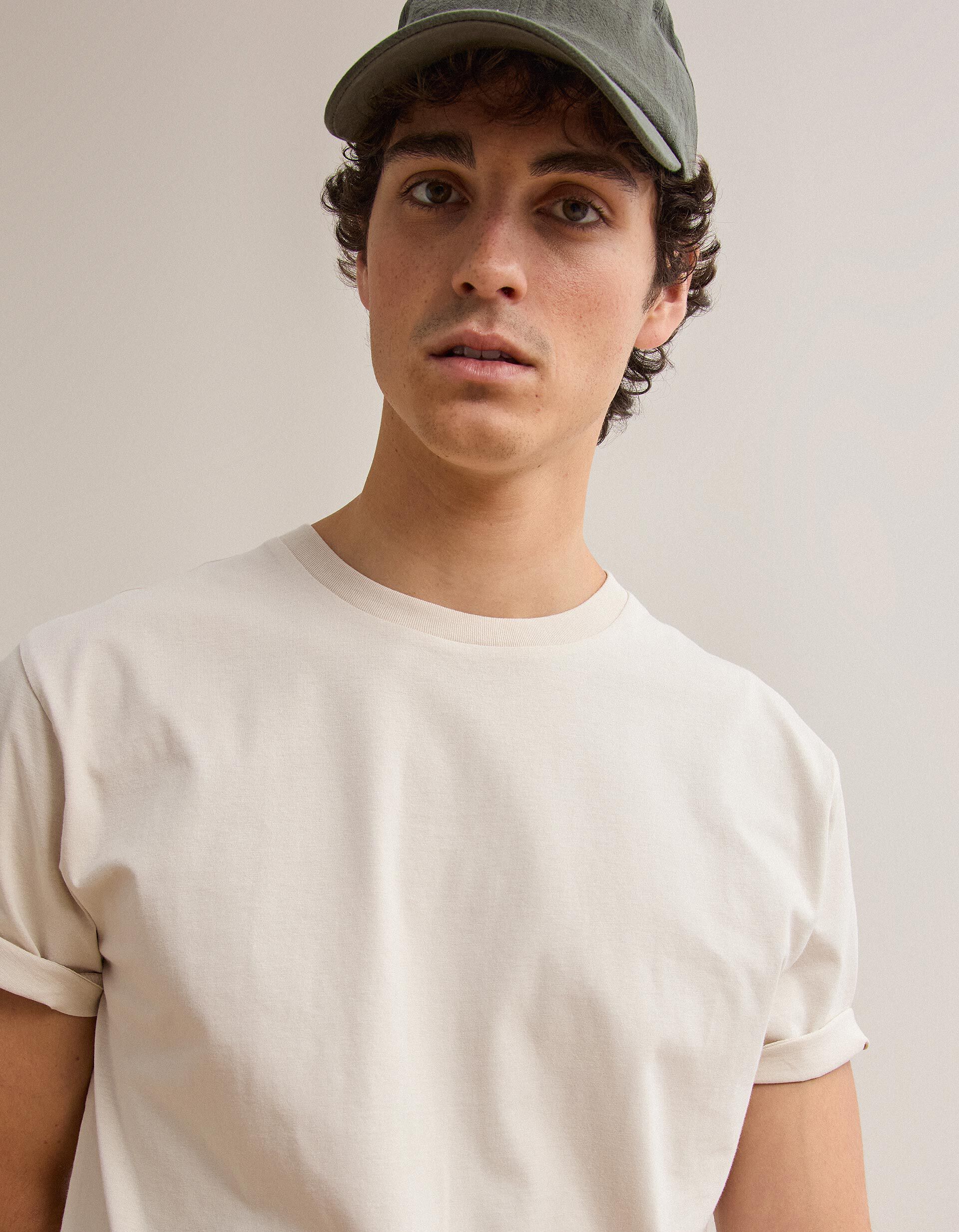 Comprar Online T-shirt Manga Curta, Homem, Bege Claro