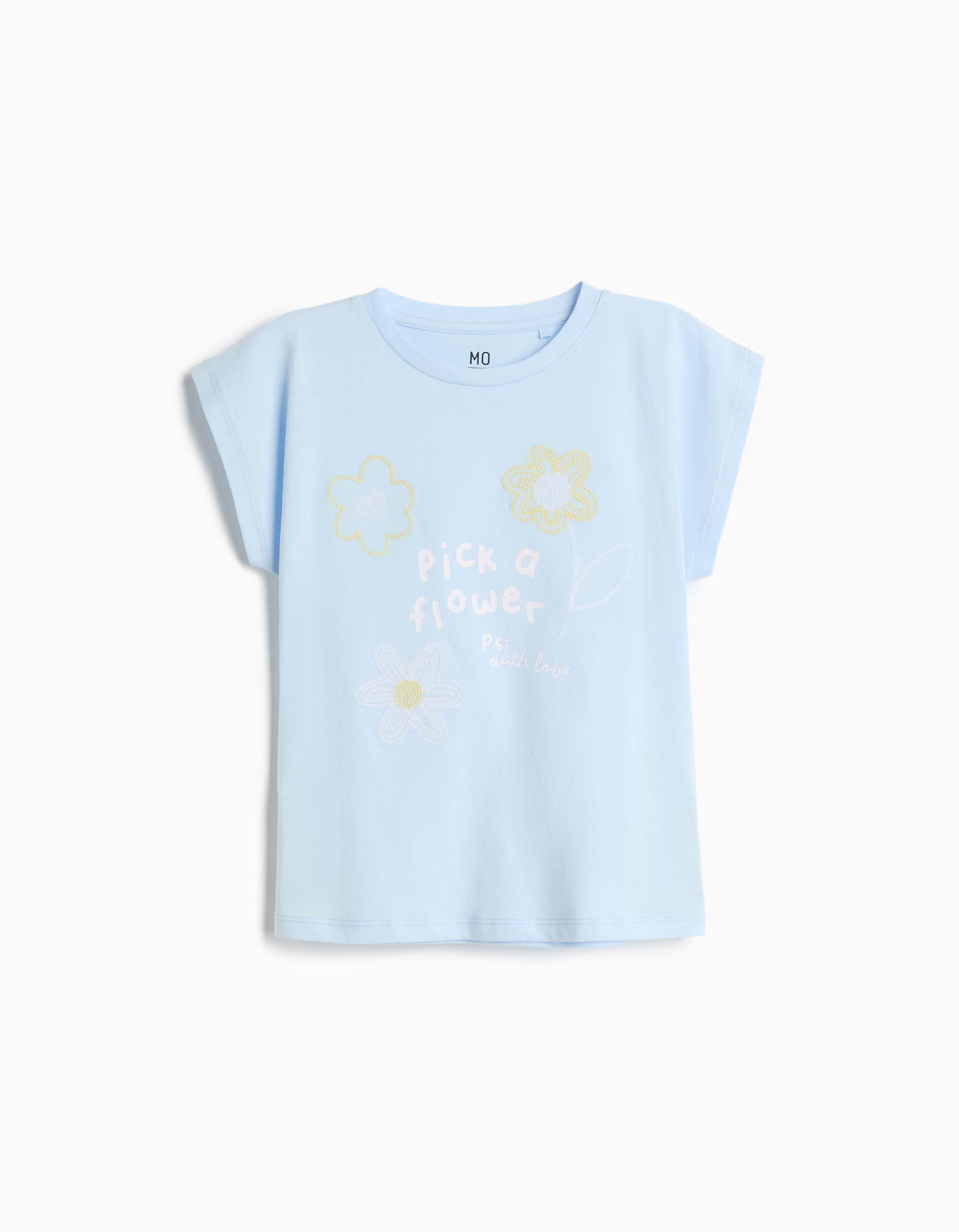 Comprar Online T-shirt Estampada, Menina, Azul Claro