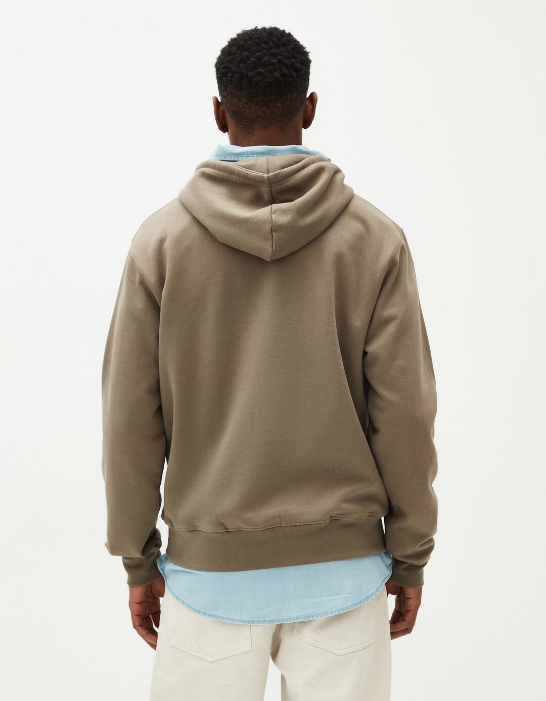 Sweatshirt de Felpa Capuz, Homem, Castanho
