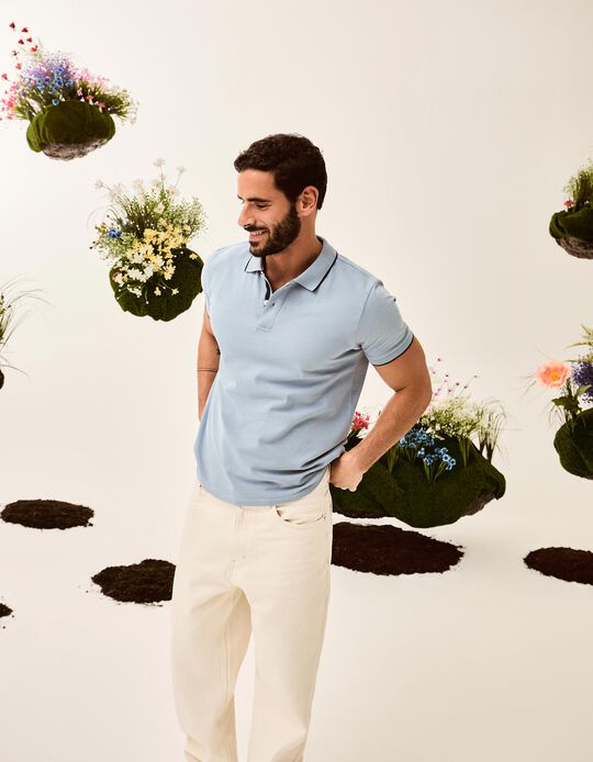 Comprar Online Polo Piquet Manga Curta, Homem, Azul