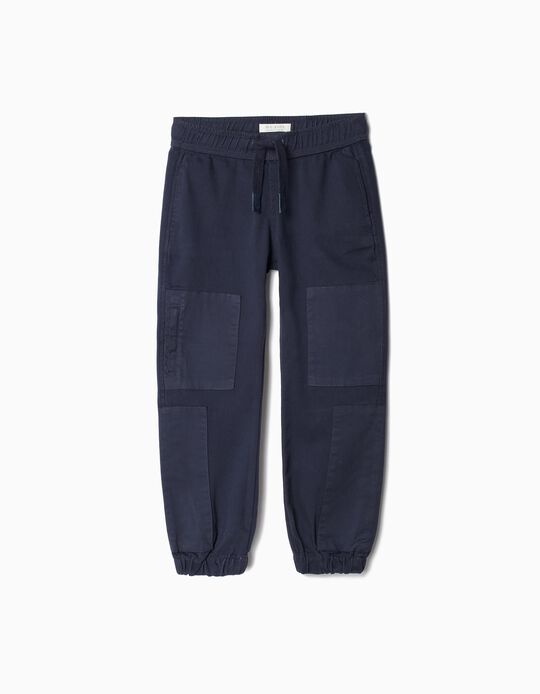 Comprar Online Calças Joggers Sarja, Menino, Azul Escuro