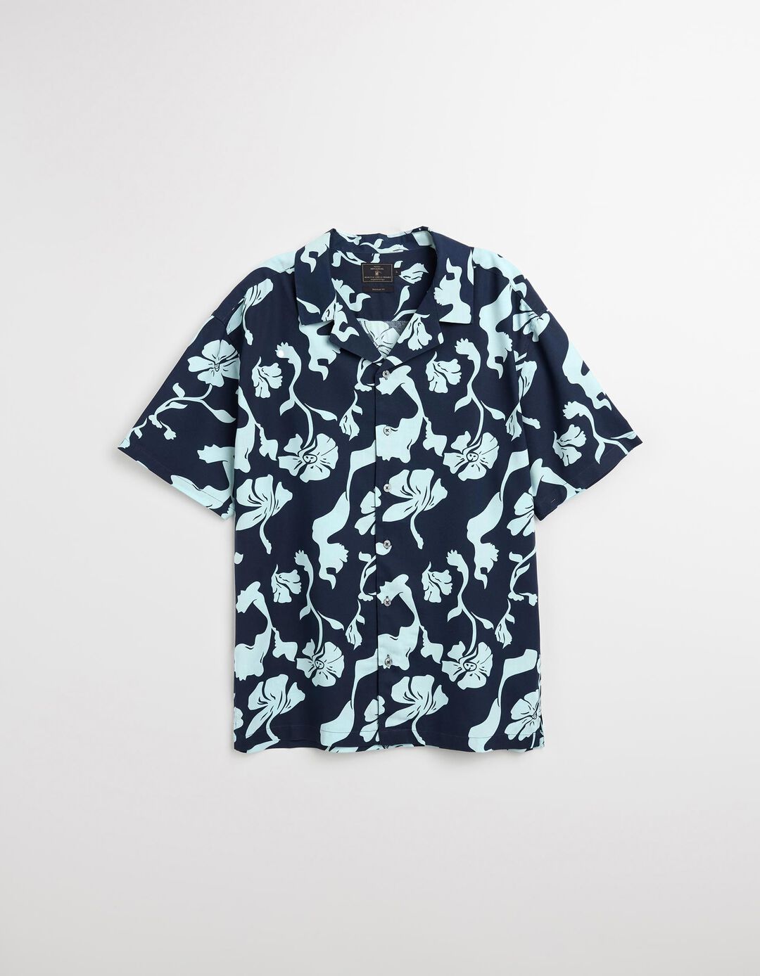 Camisa de Manga Curta, Homem, Azul Escuro 