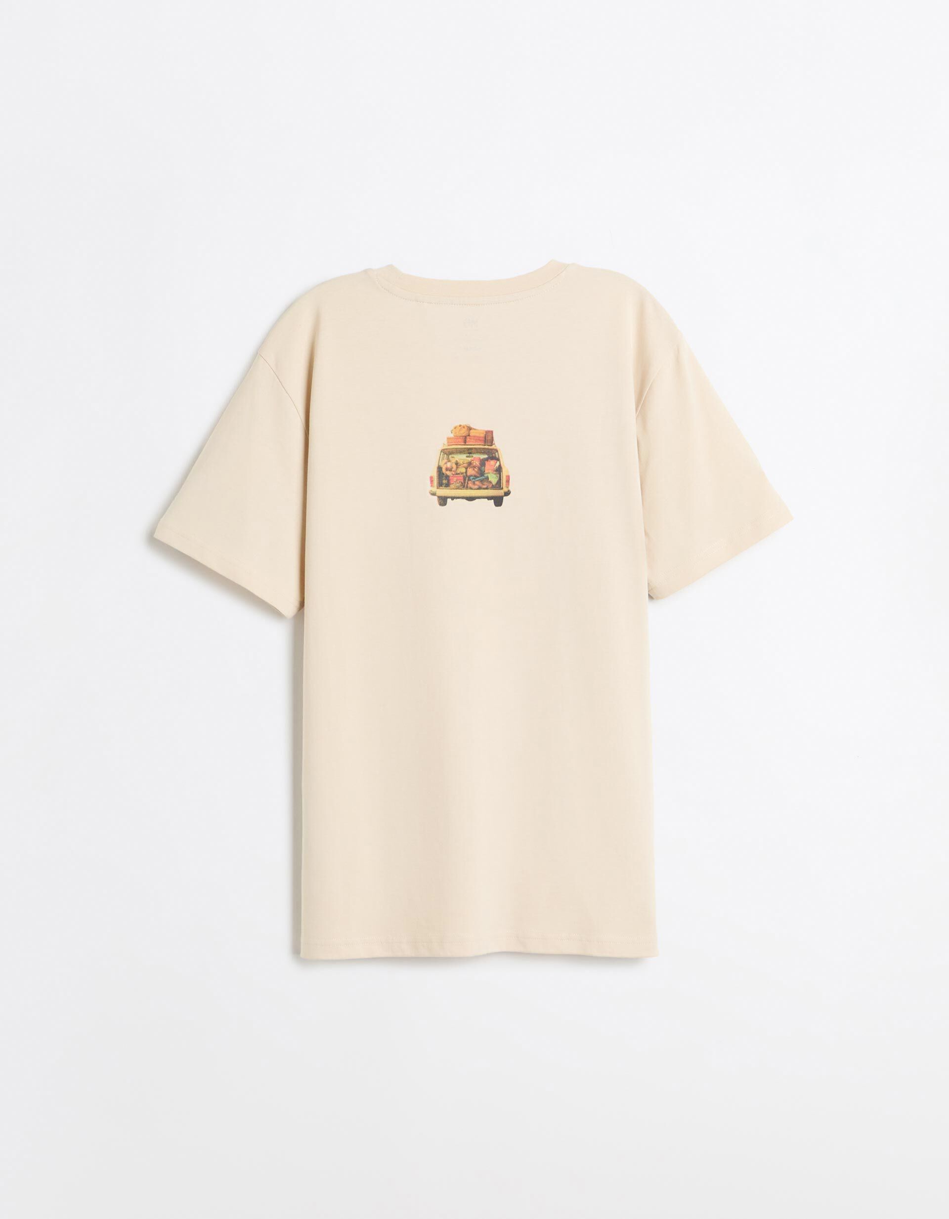 Comprar Online T-shirt Jersey Estampada, Homem, Bege Claro