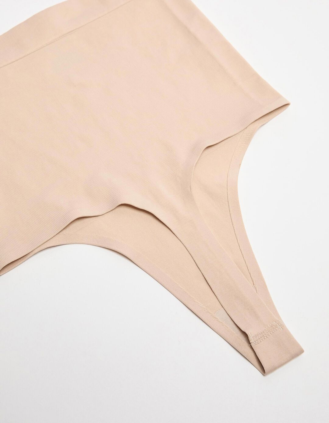 Cueca de Cintura Alta Efeito Tanga, Mulher, Bege Claro