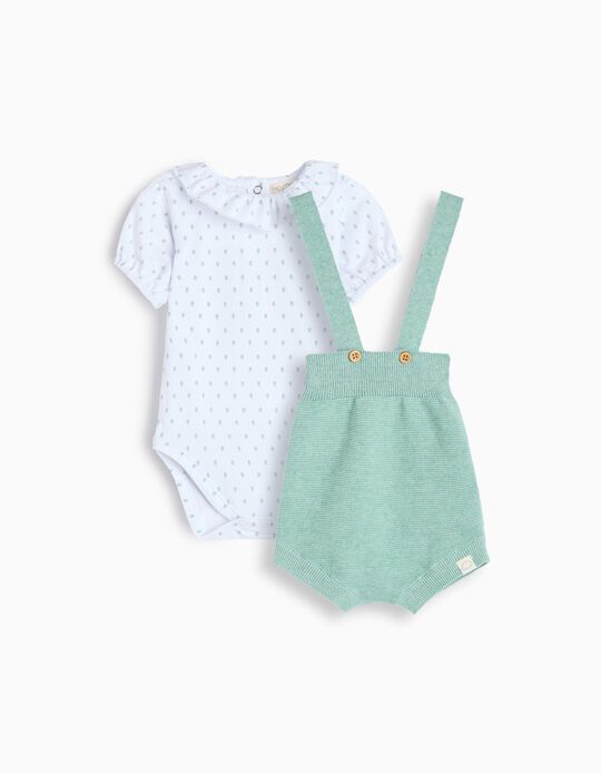 Comprar Online Conjunto Body e Jardineiras, Recém-nascido, Verde Claro