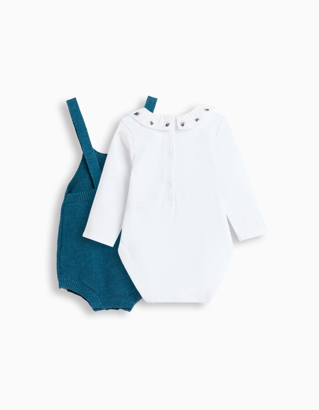 Conjunto Body e Macac&atilde;o, Rec&eacute;m-Nascido, Azul Escuro