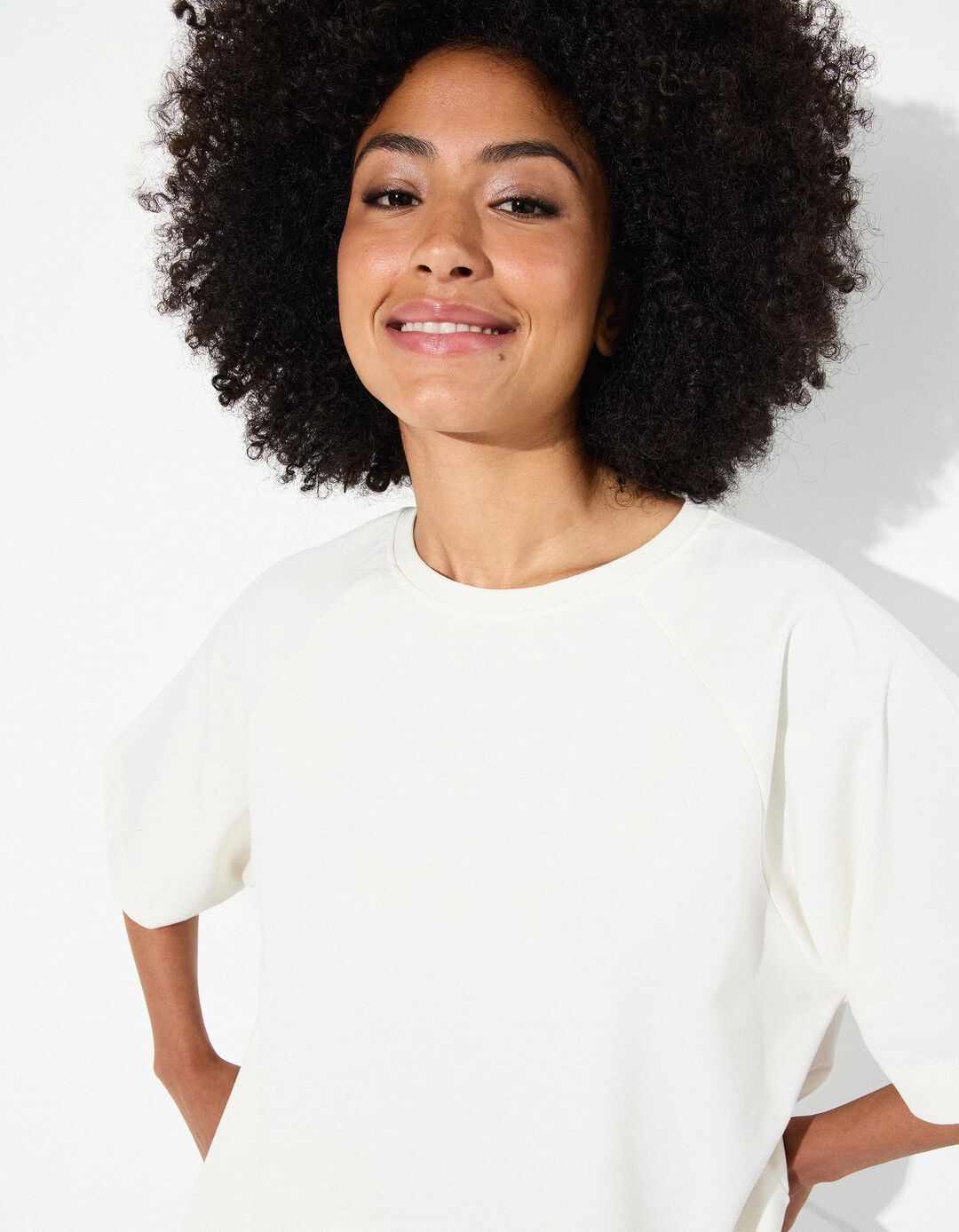 T-shirt Fleece, Mulher, Branco