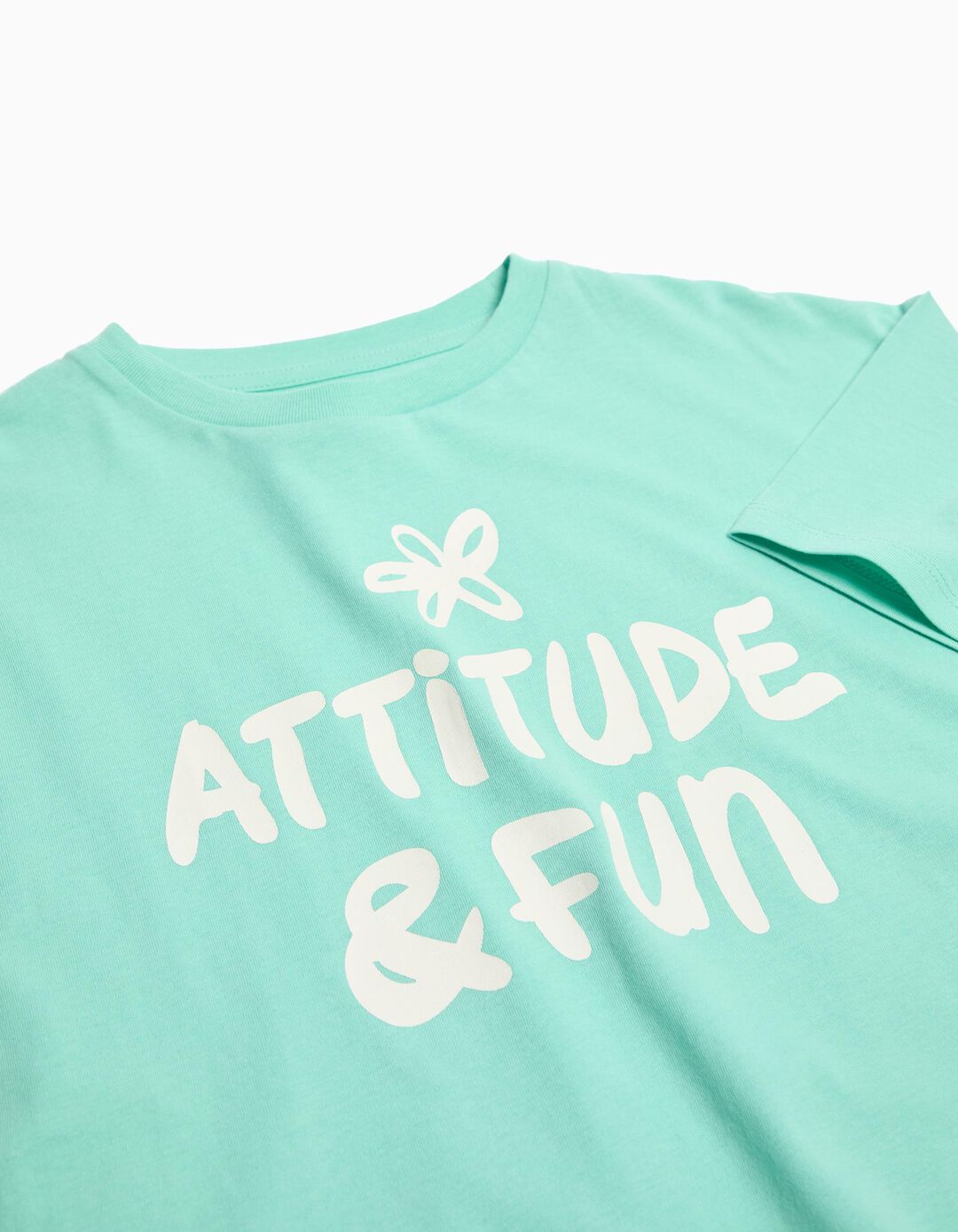T-shirt Estampado, Menina, Verde Claro