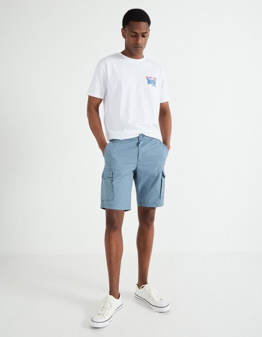 Comprar Online Calções Cargo, Homem, Azul 